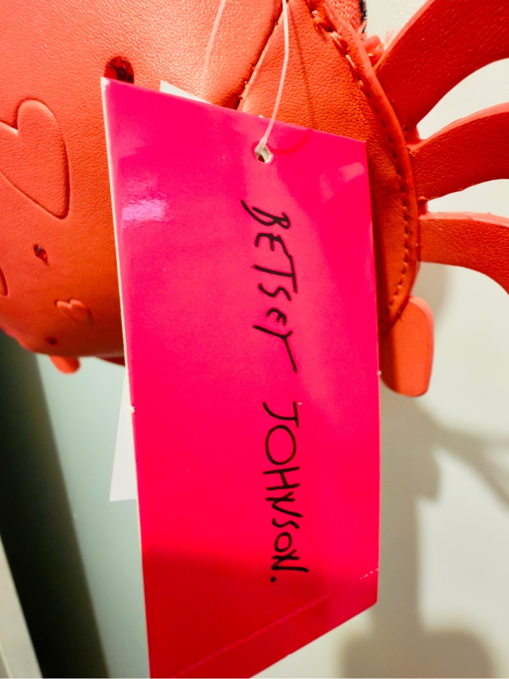 Betsey Johnson Red Crab Crossbody Bag with Rope Strap - Picture 12 of 13
